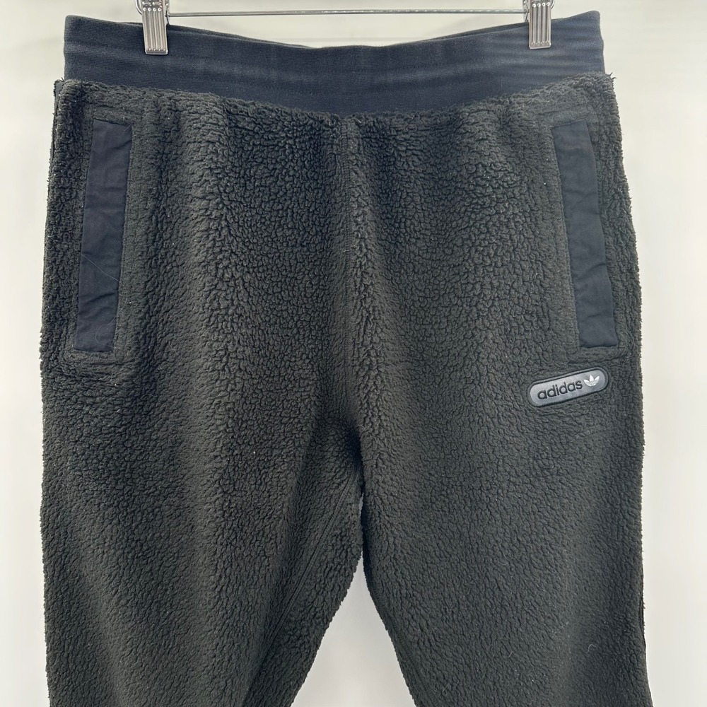 Adidas Originals Mens Large L Sherpa Fleece Sweatpants Black H31298